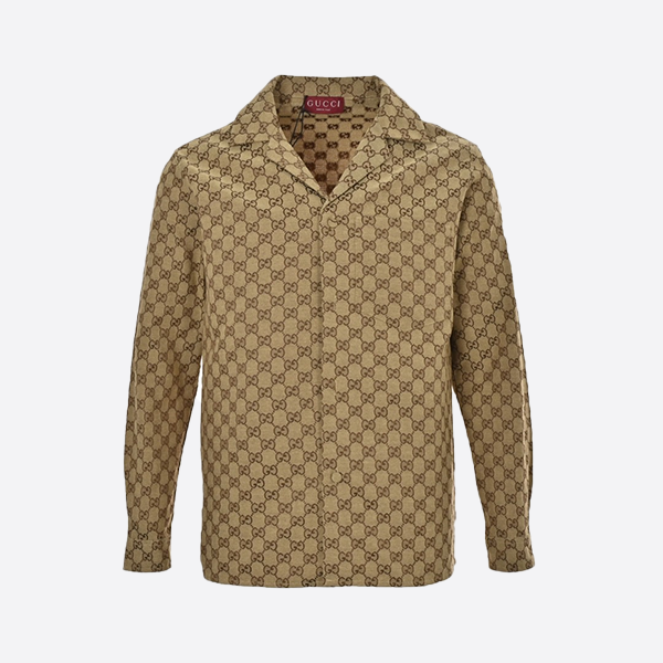 グッチ 25ss ジャカード ラペル カーディガン ジャケット ブラウン
