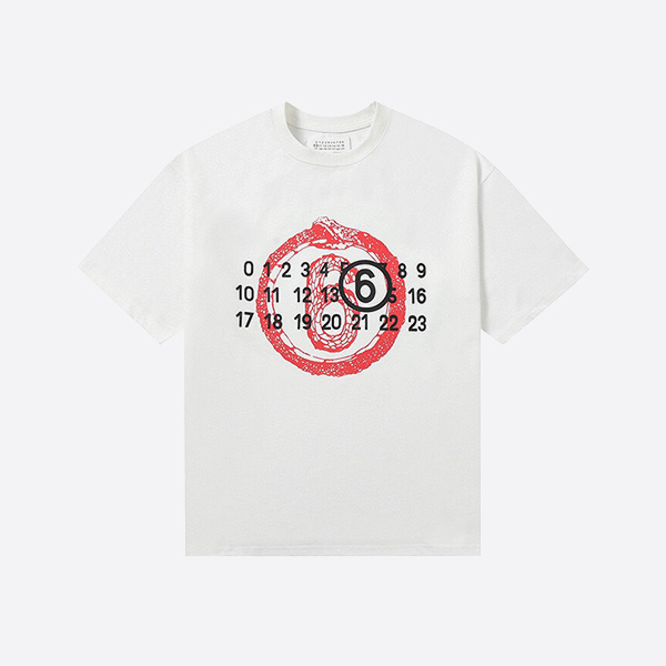 メゾン マルジェラ ホワイト スタンプ ロゴ Tシャツ