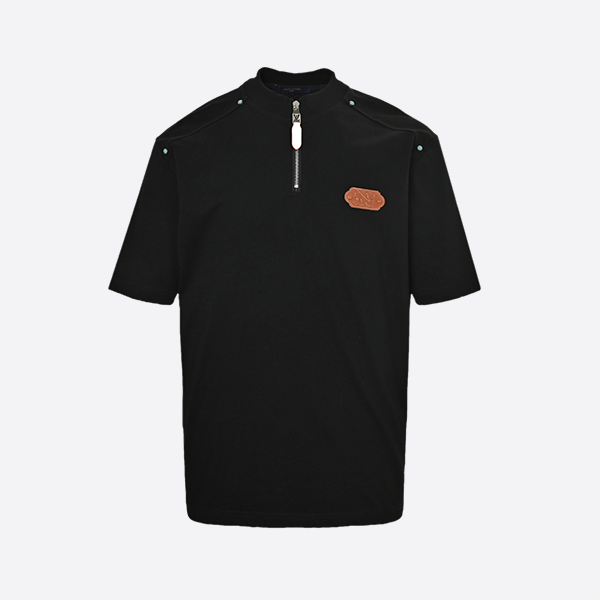 ルイ・ヴィトン 25SS ハーフジップ ターコイズ リベット 半袖