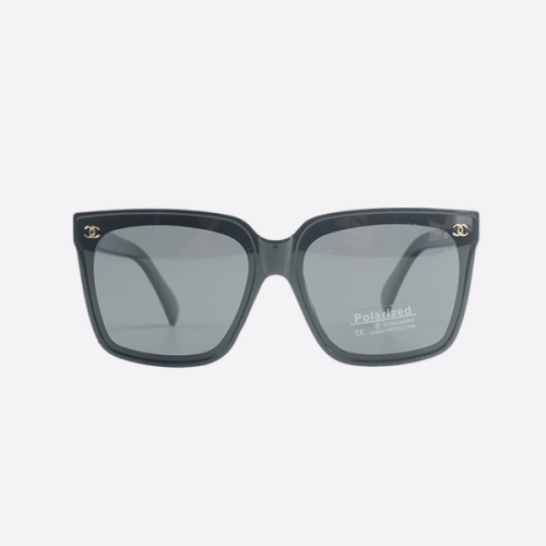 シャネル CH ゴールドラベル ロゴ アセテート スクエア メガネ サングラス レディース