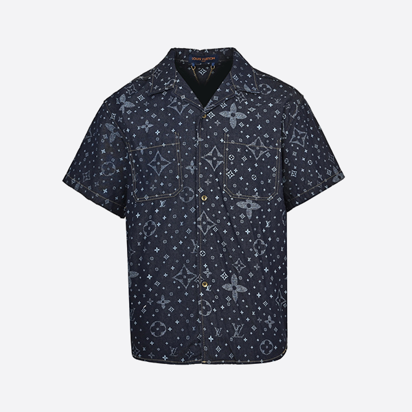 ルイ・ヴィトン 25SS モノグラムプリントデニム半袖シャツ