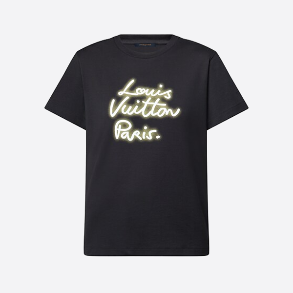 ルイ・ヴィトン ネオンロゴ クルーネック 半袖Tシャツ