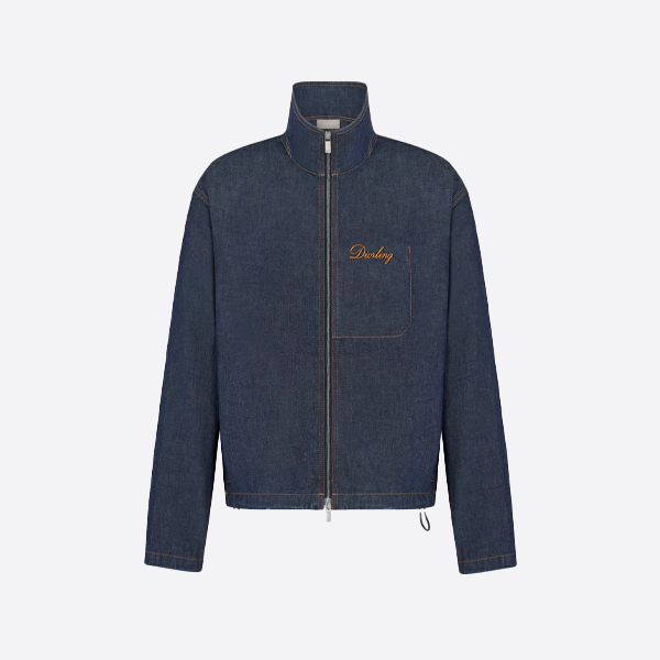 ディオール 25FW ジップアップ デニムジャケット（モノグラムロゴ刺繍入り）