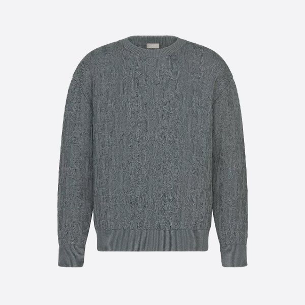 ディオール オールオーバープリント グレー ジャカード クルーネック セーター