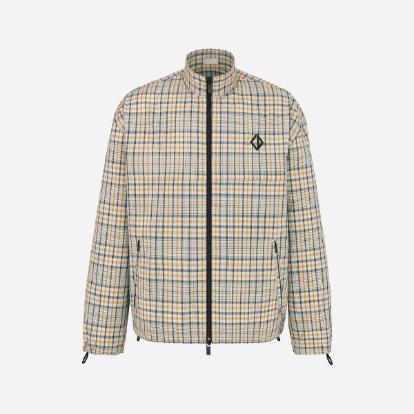 ディオールチェックダイヤモンドジップアップシャツジャケット