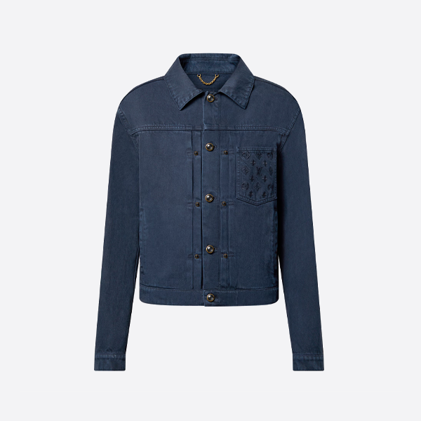 ルイ・ヴィトンのエンボスポケット付きデニムトラッカージャケット