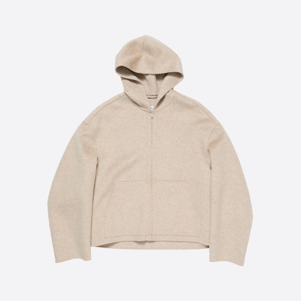 アクネ ダブルフェイス カシミア フード付きジャケット（アプリコット）