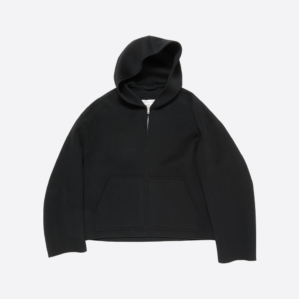 アクネ ダブルフェイス カシミア フード付きジャケット（ブラック）