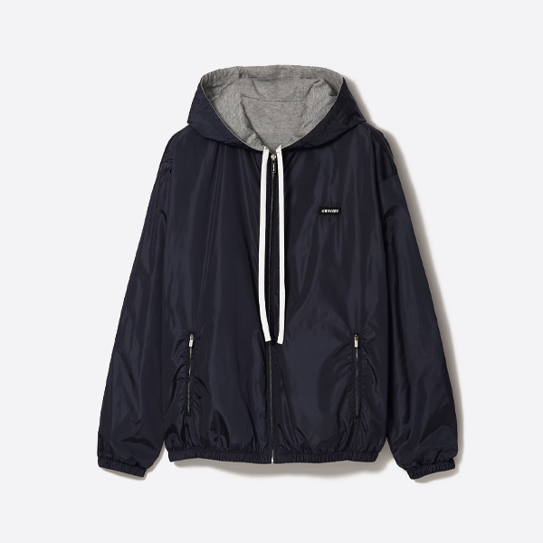 ミュウミュウ パッチ リバーシブル ジップアップ パーカー