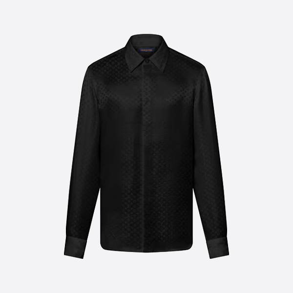 ルイ・ヴィトン チェッカーボード ジャカード シャツ ブラック