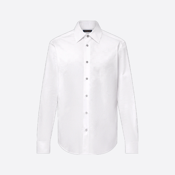 ルイ・ヴィトン チェッカーボード ジャカード シャツ ホワイト