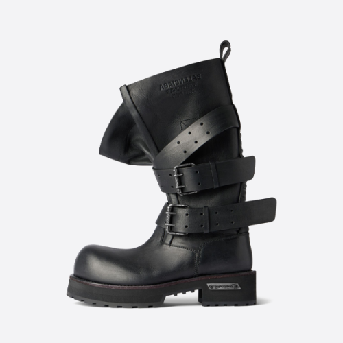 バレンシアガ カーフスキン ラウンドトゥ バックル ハイブーツ 833594WBEQ11000