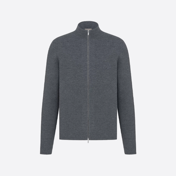 ディオール 立体文字ウールコート グレー