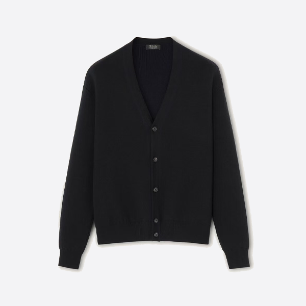 ロロ・ピアーナ メンズ ブラック＆ブルー カーディガン