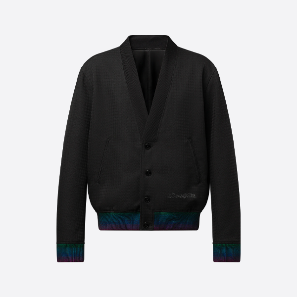 ルイ・ヴィトンのウールラインストーンニットカーディガンジャケット