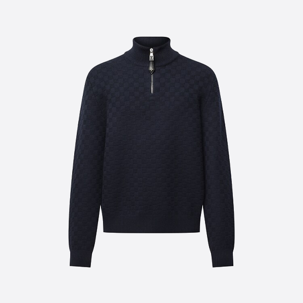 ルイ・ヴィトンのハーフジップ チェッカーボード ニットセーター