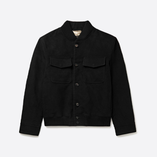 ロロ ピアーナ レザー ベースボール ジャケット