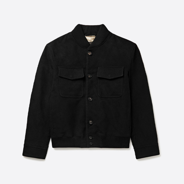 ロロ ピアーナ レザー ベースボール ジャケット