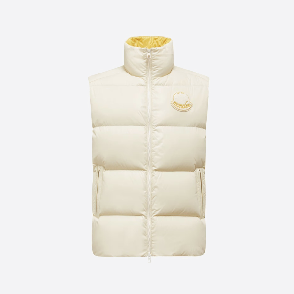 モンクレール カラーブロック ダウンベスト ホワイト
