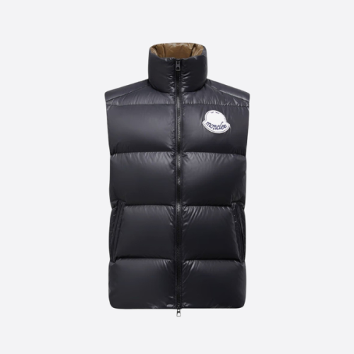 モンクレール カラーブロック ダウンベスト ブラック