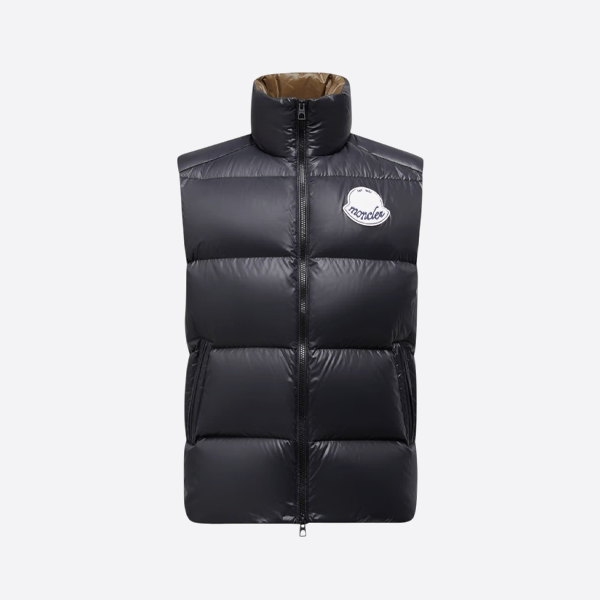 モンクレール カラーブロック ダウンベスト ブラック