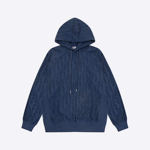 ディオール オブリーク プリント フード付きスウェットシャツ ロイヤルブルー