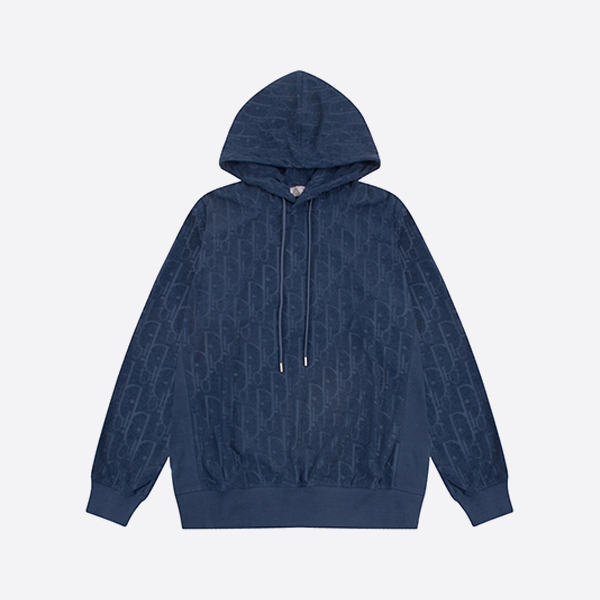 ディオール オブリーク プリント フード付きスウェットシャツ ロイヤルブルー