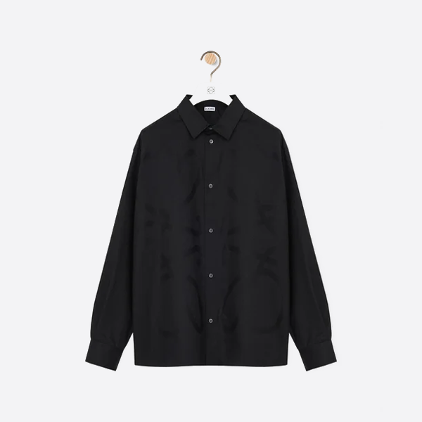 ロエベの大きな花柄の長袖シャツ（ブラック）