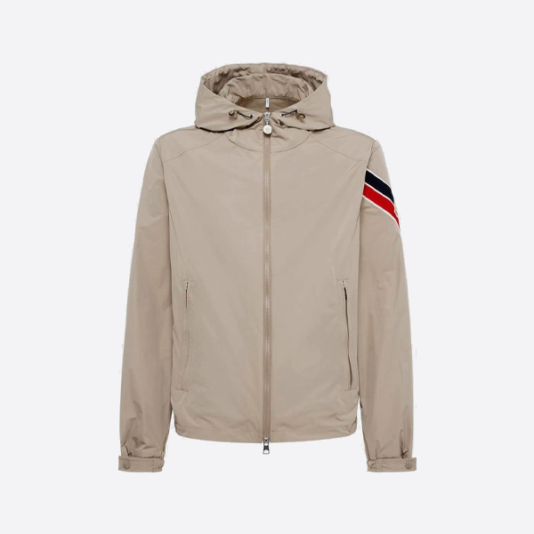 モンクレール トリコロールトリムスリーブ ストライプ フード付きコート ジャケット