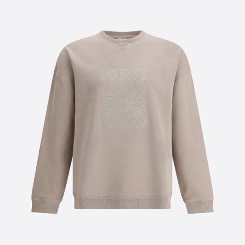 ロエベの刺繍ロゴクルーネックスウェットシャツ