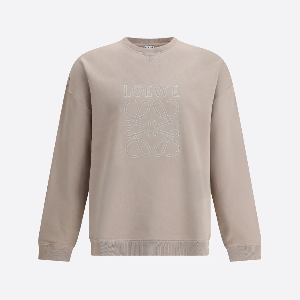 ロエベの刺繍ロゴクルーネックスウェットシャツ