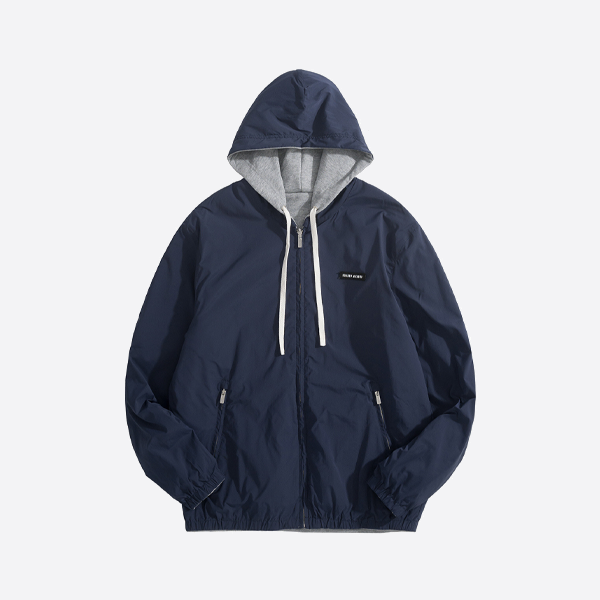 小さなロゴパッチ付きミュウミュウリバーシブルフードジャケット