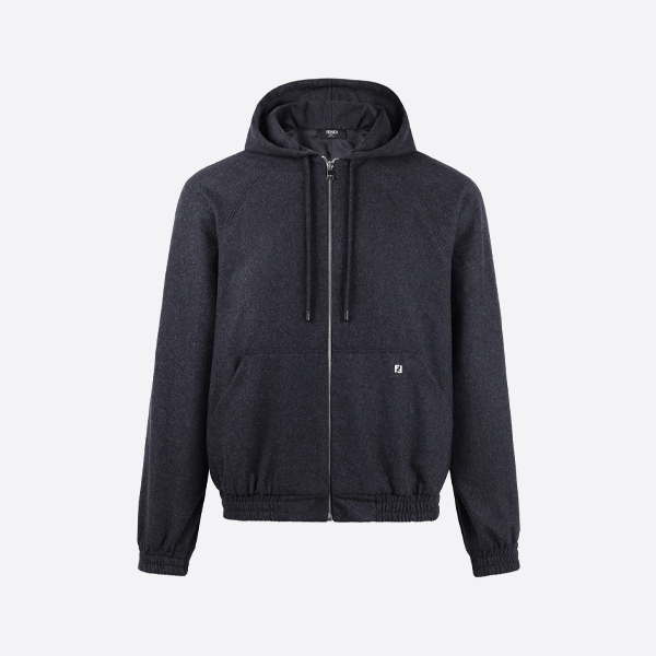 フェンディのカシミア ジップアップ フーディ ジャケット