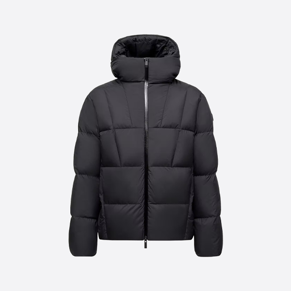 モンクレール フード付きダウンジャケット、ブラック