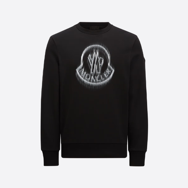 モンクレールのプリントクルーネックスウェットシャツ、ホワイト