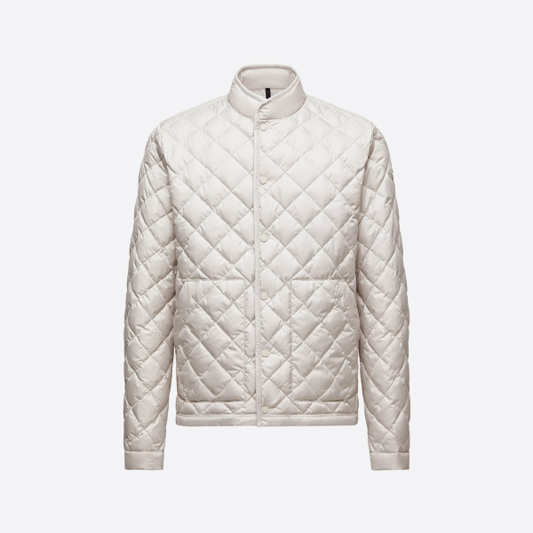モンクレール ショートチェック コットンジャケット、ホワイト