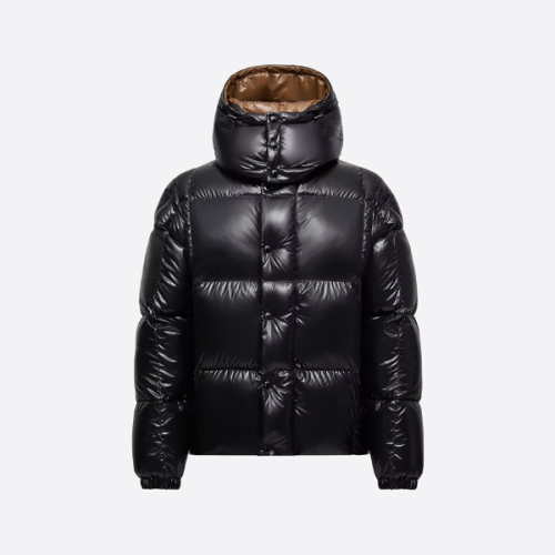 モンクレール フード付きダウンジャケット、ブラック