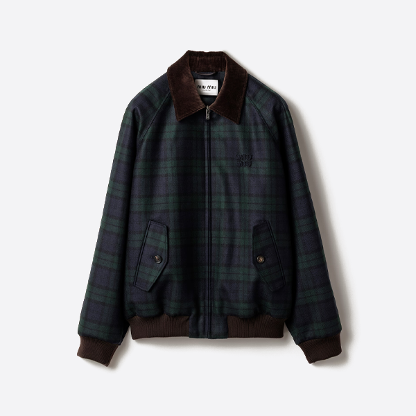 ミュウミュウ カラーブロック チェック柄 コットンジャケット