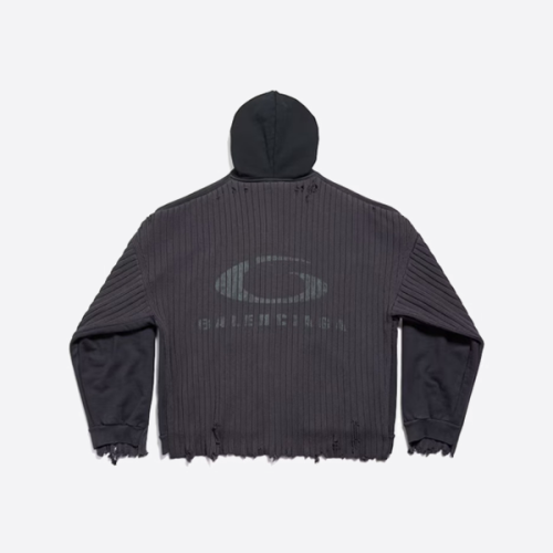 バレンシアガのリングパネルセーターフード付きジャケット